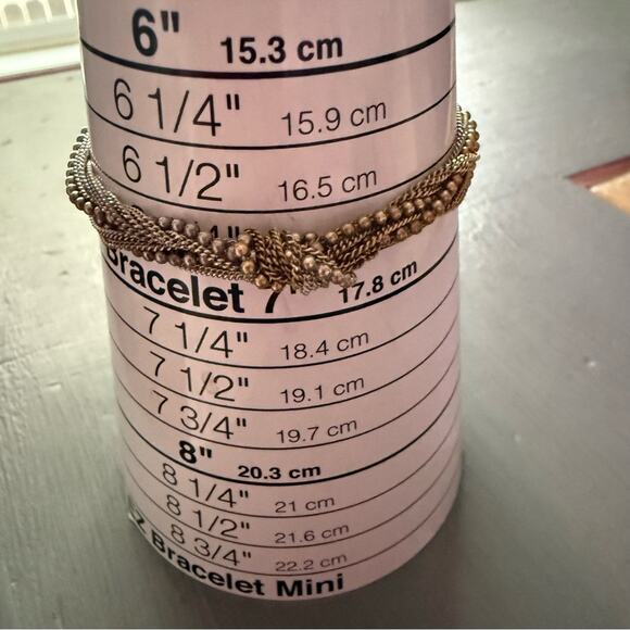 925 Sterling Silver Two Tone Multi Strand Bracelet - Picture 4 of 8